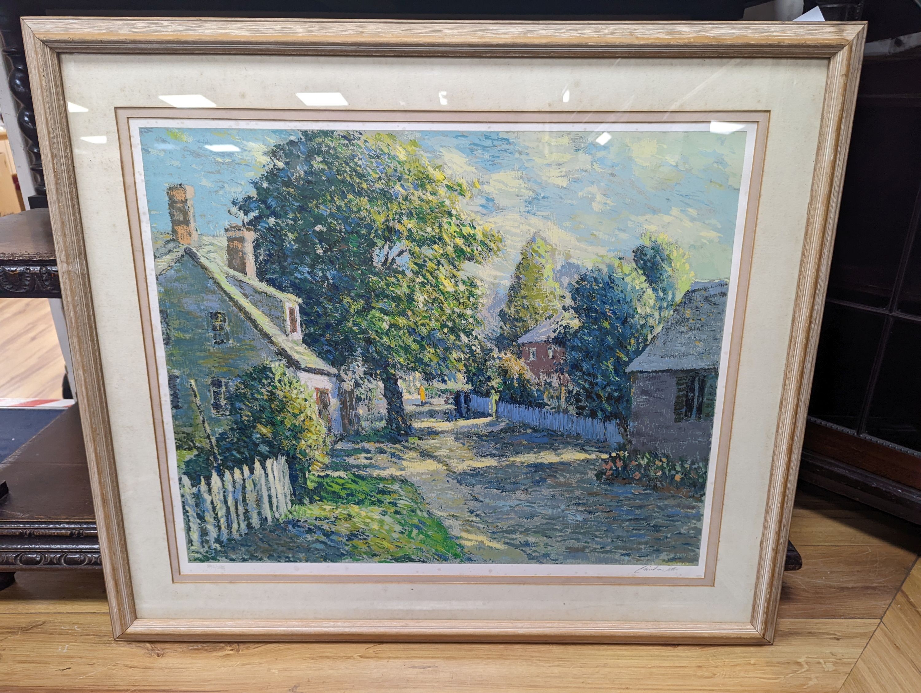 A silkscreen Serigraph, 'Country Pathway', signed Christian Fille , Limited edition, 52.5 x 64.5cm